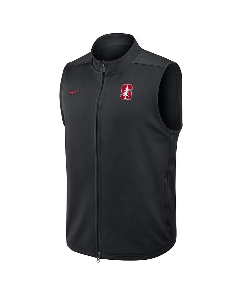 Nike Men's Black Stanford Cardinal Primetime Victory Performance Full Zip Vest