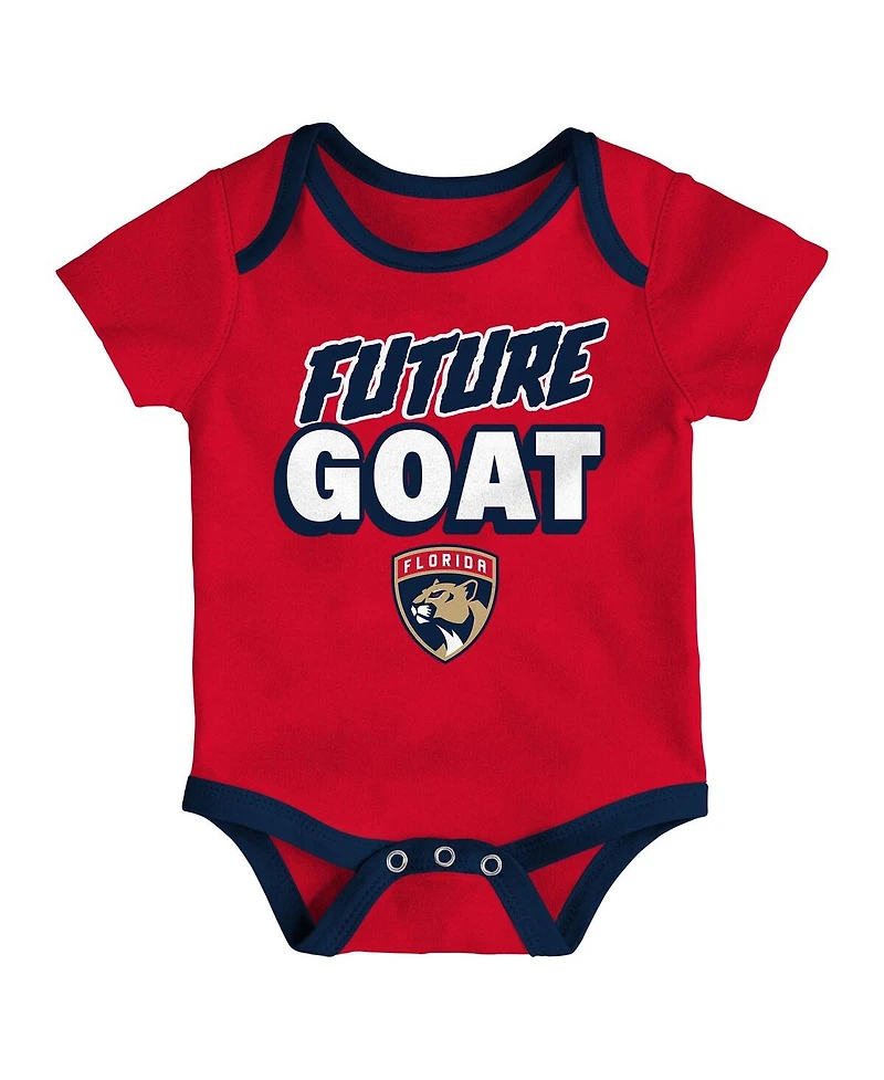 Outerstuff Baby Boys and Girls 3-Pack Florida Panthers Loyal Buddies Bodysuit Set