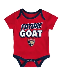 Outerstuff Baby Boys and Girls 3-Pack Florida Panthers Loyal Buddies Bodysuit Set