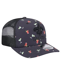New Era Men's Navy/Black New Orleans Saints Adventure Drinks Pattern 9SEVENTY Stretch-Snap Hat