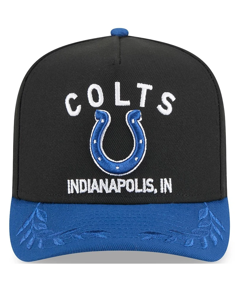 New Era Big Boys and Girls Black/Royal Indianapolis Colts 2025 Nfl Draft A-Frame 9FIFTY Snapback Hat