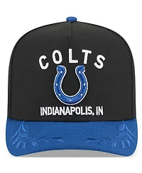 New Era Big Boys and Girls Black/Royal Indianapolis Colts 2025 Nfl Draft A-Frame 9FIFTY Snapback Hat