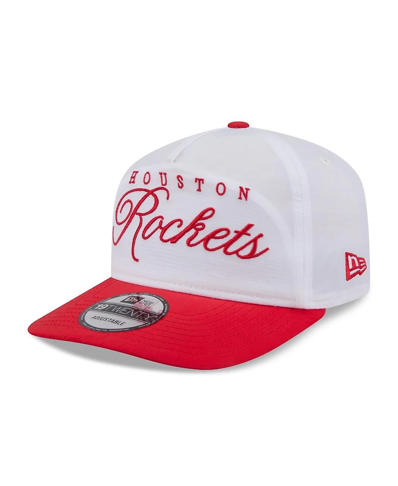 New Era Men's White/Red Houston Rockets 2025 Nba Draft On-Stage Nylon 19TWENTY Adjustable Hat