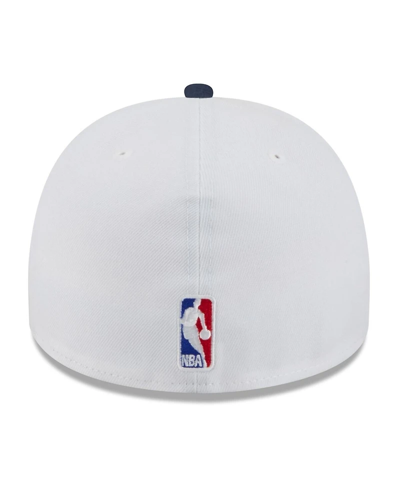 New Era Men's White/Navy Washington Wizards 2025 Nba Draft A-Frame 59FIFTY Fitted Hat