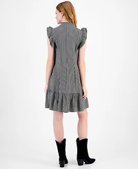 Sandra Darren Petite Flutter-Sleeve Striped Shift Dress