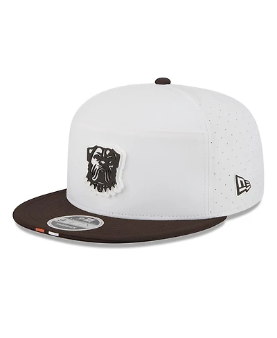 New Era Men's White/Brown Cleveland Browns 2025 Nfl Training Camp Split Panel 9FIFTY Snapback Hat
