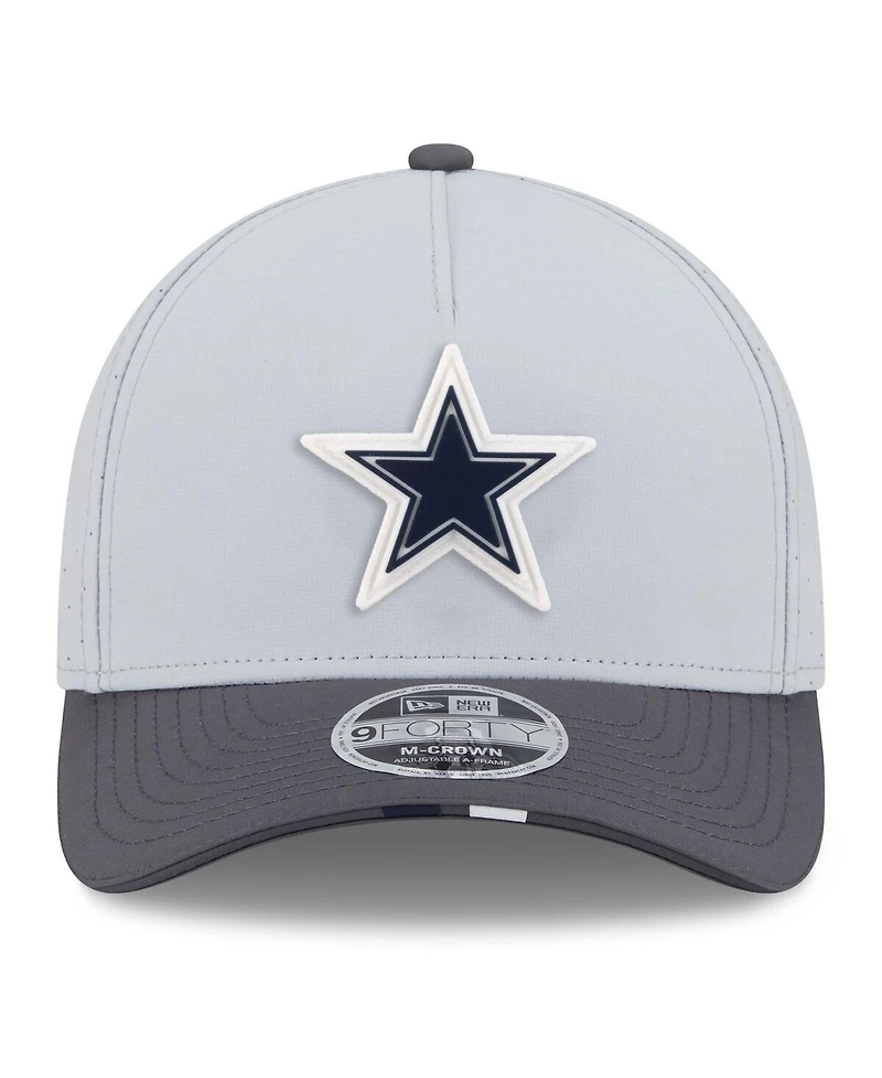 New Era Men's Gray/Graphite Dallas Cowboys 2025 Nfl Training Camp A-Frame 9FORTY Adjustable Hat