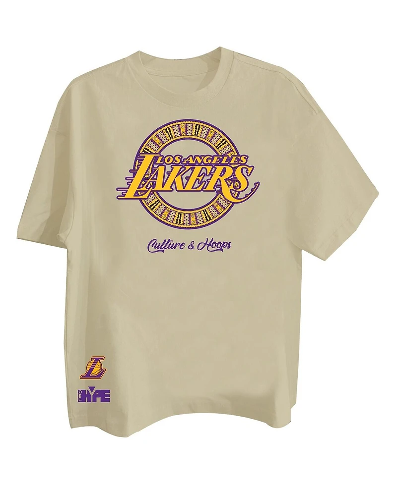 Two Hype Men's Khaki Los Angeles Lakers Worldwide Collection Premium T-Shirt