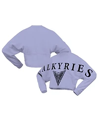Spirit Jersey Women's Violet Golden State Valkyries Jumbo Print Oversized Cropped Long-Sleeve T-Shirt