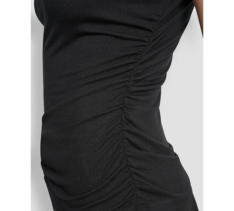 Dkny Women's Mock-Neck Sleeveless Side-ruched Knit Top, Regular & Petite