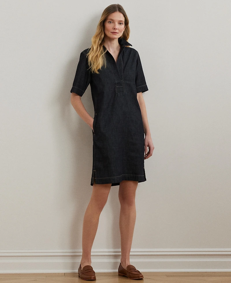 Lauren Ralph Denim Cotton Shift Dress