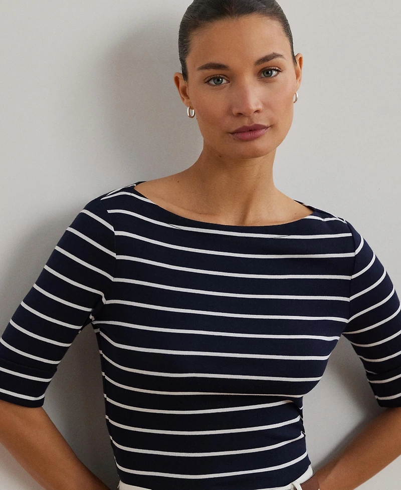 Lauren Ralph Striped Boatneck Top