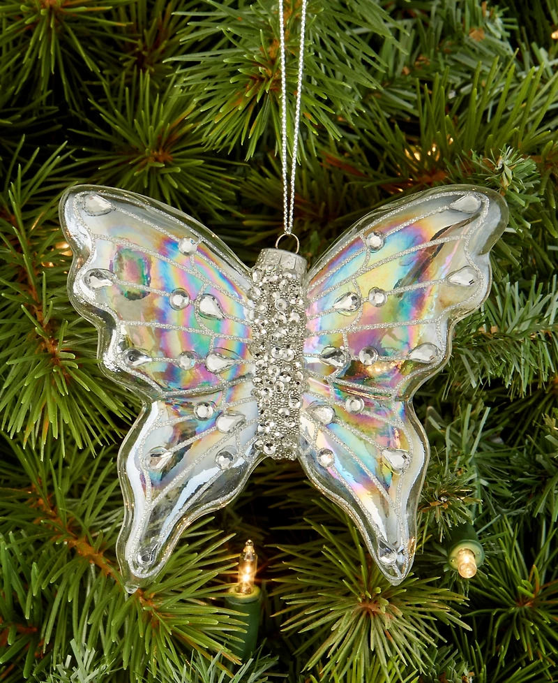 Holiday Lane Enchanted Forest Glass Butterfly Embellished Ornament, Macy's Exclusive