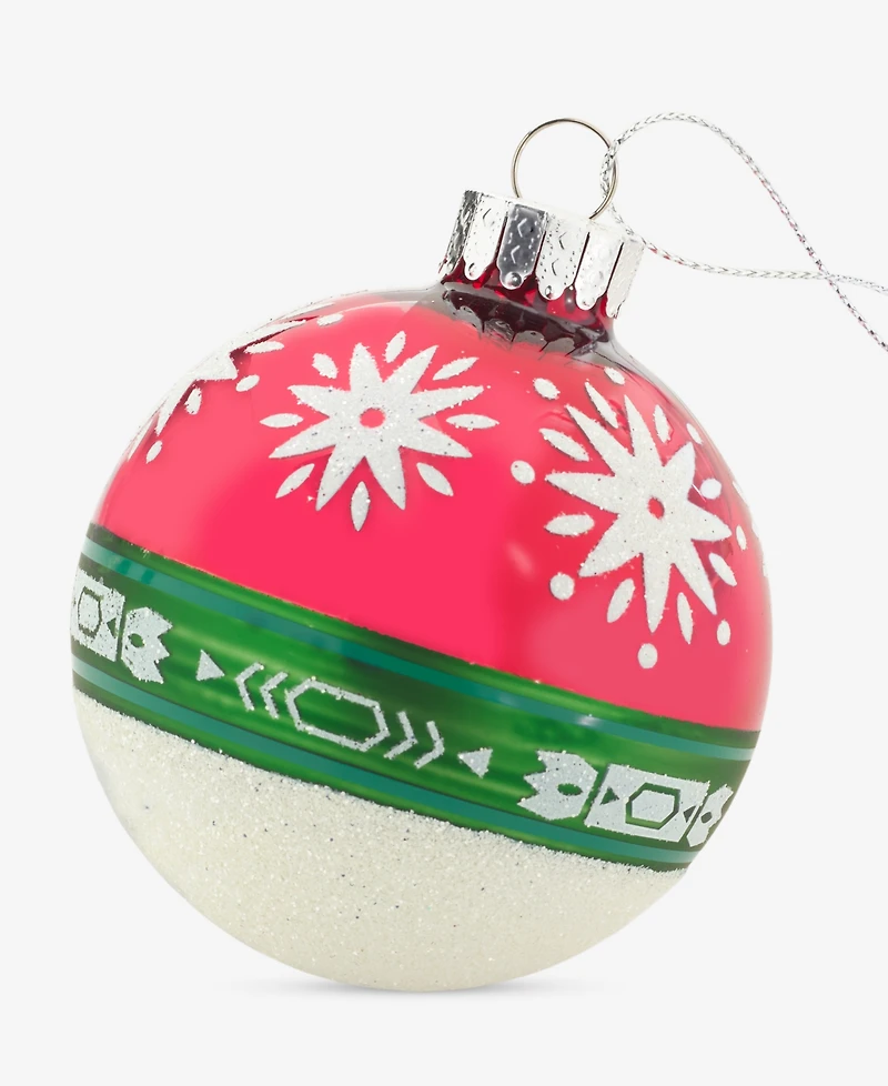 Holiday Lane Nordic Wonderland Glass Ball Ornament, Macy's Exclusive