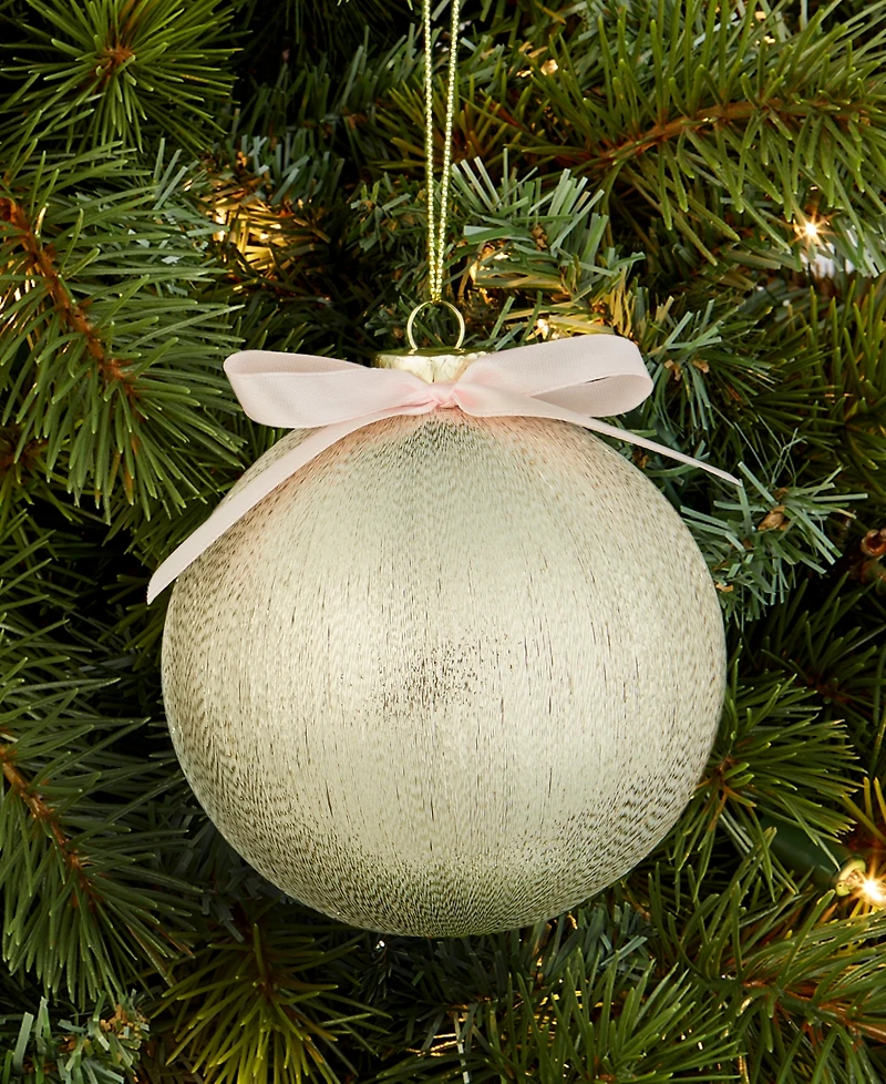 Holiday Lane Gilded Glamour Gilded Glamour Bow-Trim Satin Ball Ornament, Macy's Exclusive