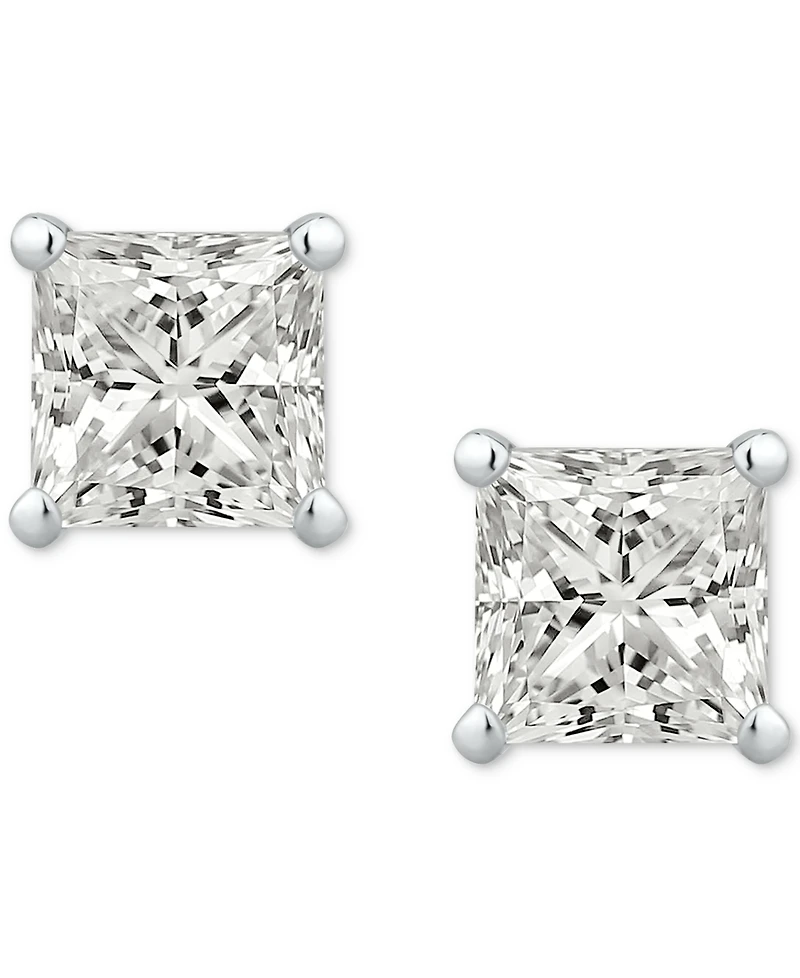Gia Certified Diamond Princess-Cut Stud Earrings (1 ct. t.w.) in 14K White Gold