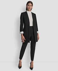 Dkny Womens Collarless Open Front Topper Jacket Womens Hollywood Slim Leg Ponte Knit Pants