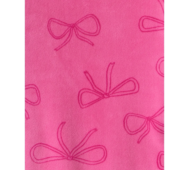 Carter's Toddler Girls Bow-Print Velour Long-Sleeve 2-Piece Pajamas