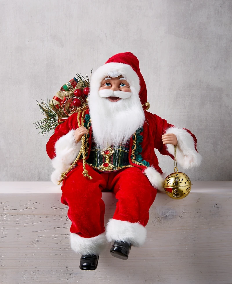 Holiday Lane Heritage Sitting Santa Decor, Macy's Exclusive
