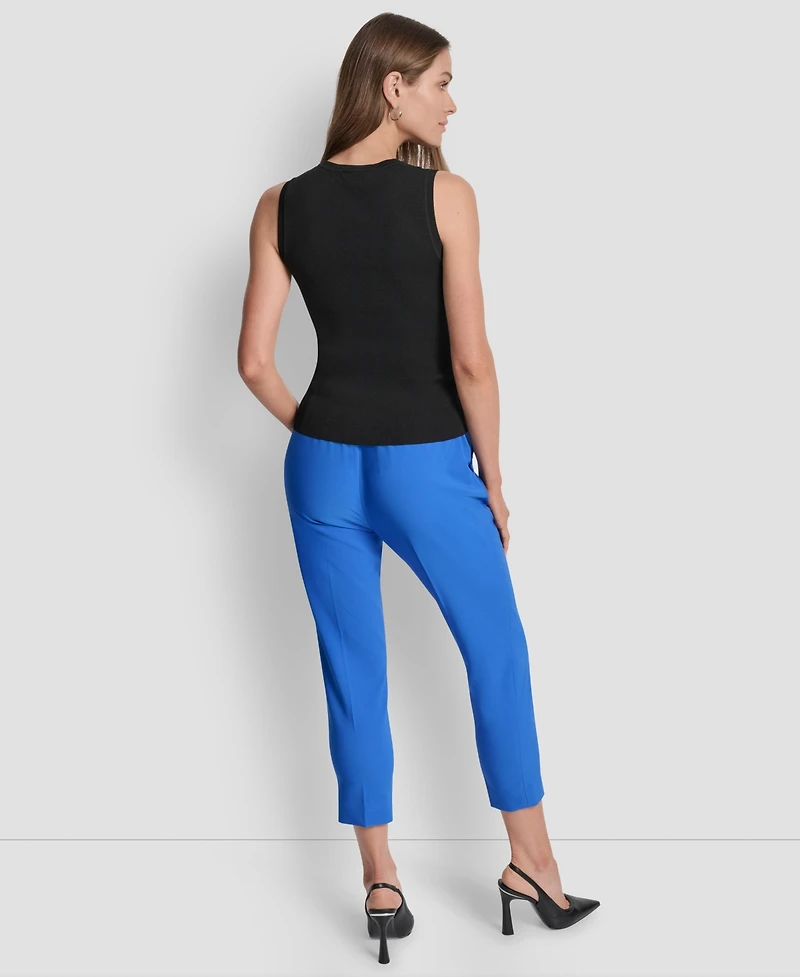 Dkny Women's Sleeveless Mesh-Trim Knit Sweater