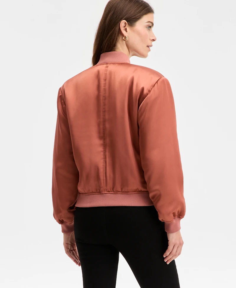 I.n.c. International Concepts Women's Satin Bomber Jacket, Macy's Exclusive