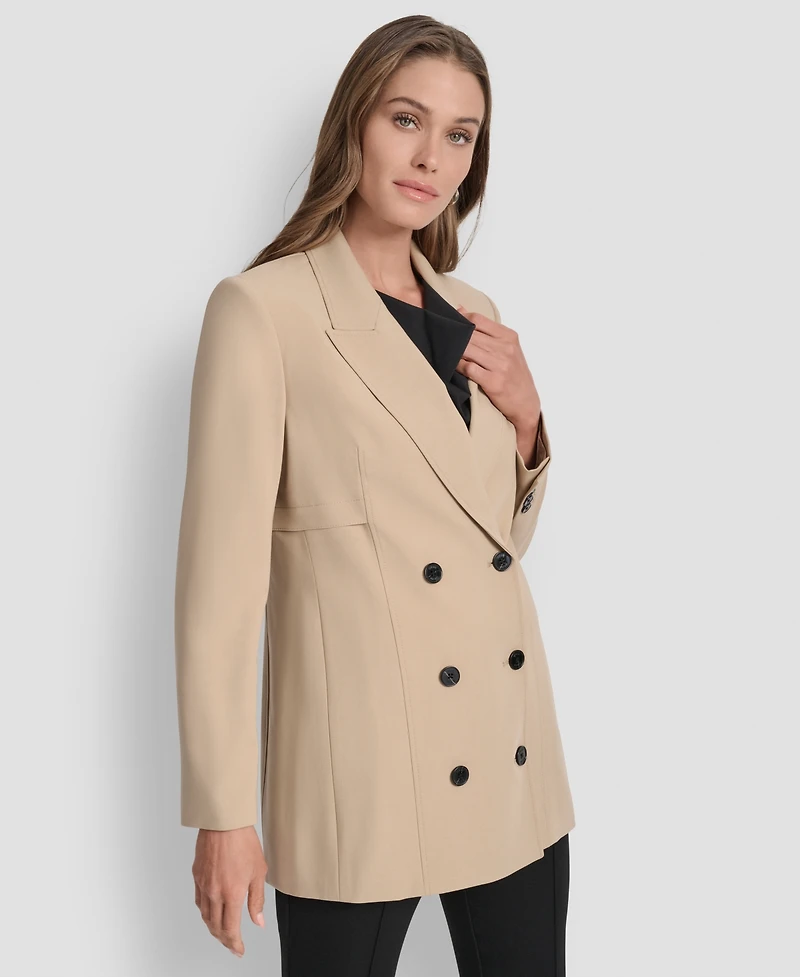 Dkny Women's Double-Breasted Peak-Lapel Trench Jacket