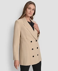 Dkny Women's Double-Breasted Peak-Lapel Trench Jacket