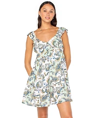 Roxy Juniors' Paisley-Print Palmy Days Flutter-Sleeve Mini Dress