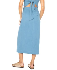 Roxy Juniors' Island Nomad Cotton Button-Front Midi Skirt
