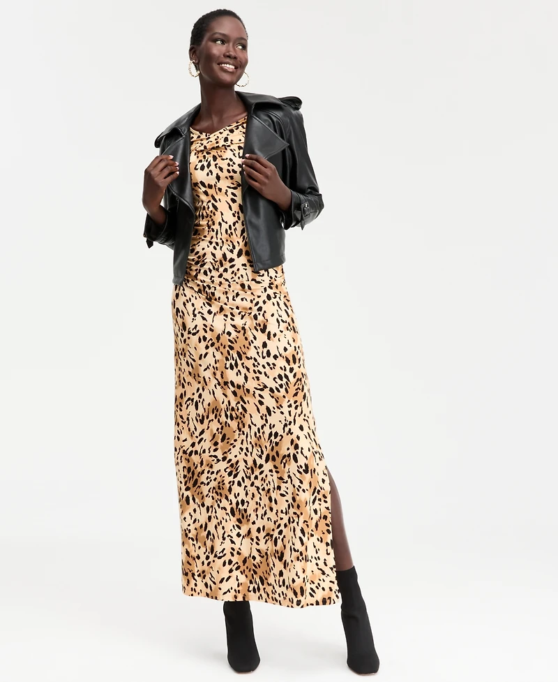 I.n.c. International Concepts Women's Printed Cross-Neck Maxi Dress, Macy's Exclusive