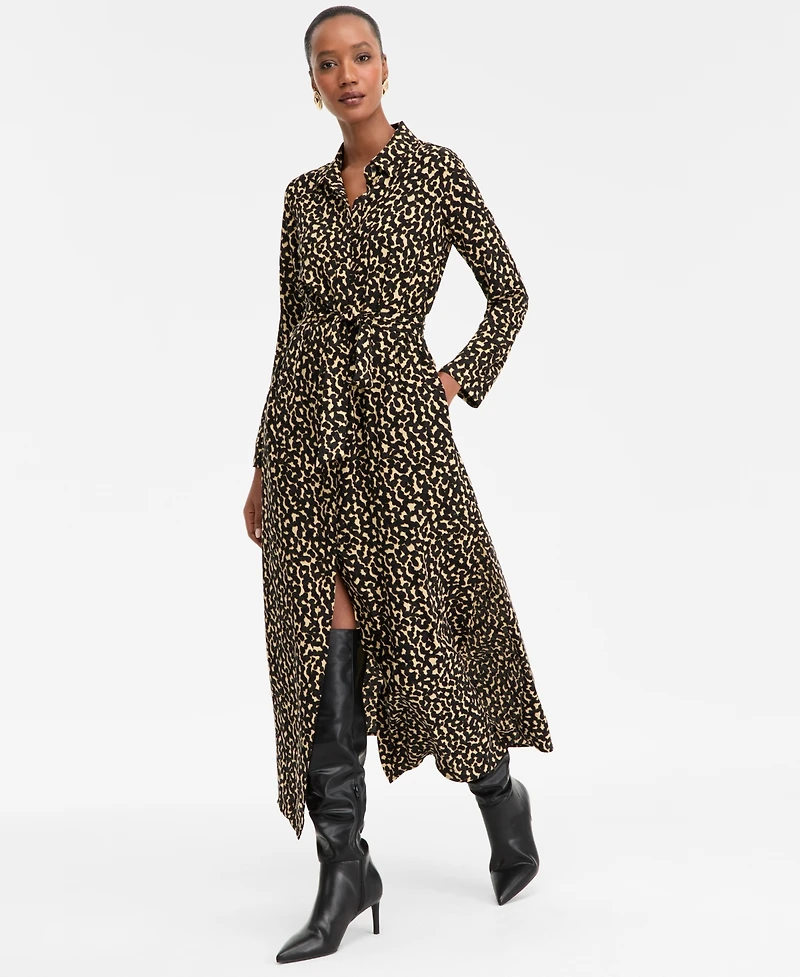 I.n.c. International Concepts Women's Collared Long-Sleeve Maxi Dress, Macy's Exclusive