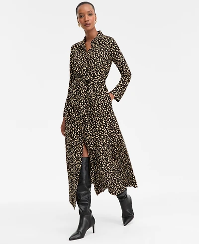 I.n.c. International Concepts Women's Collared Long-Sleeve Maxi Dress, Macy's Exclusive