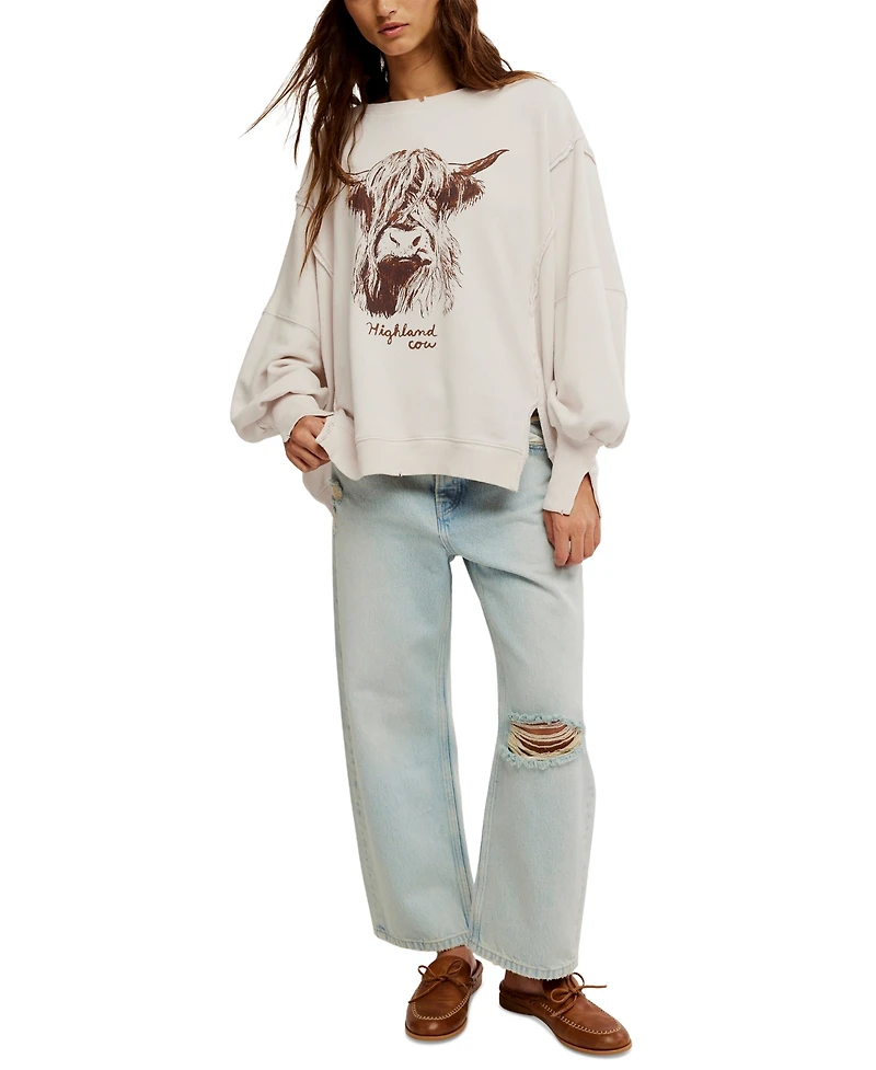 Free People Women's Graphic Camden High-Low Sweatshirt