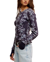 Free People Women's Pretty Little Printed Cotton Thermal Top