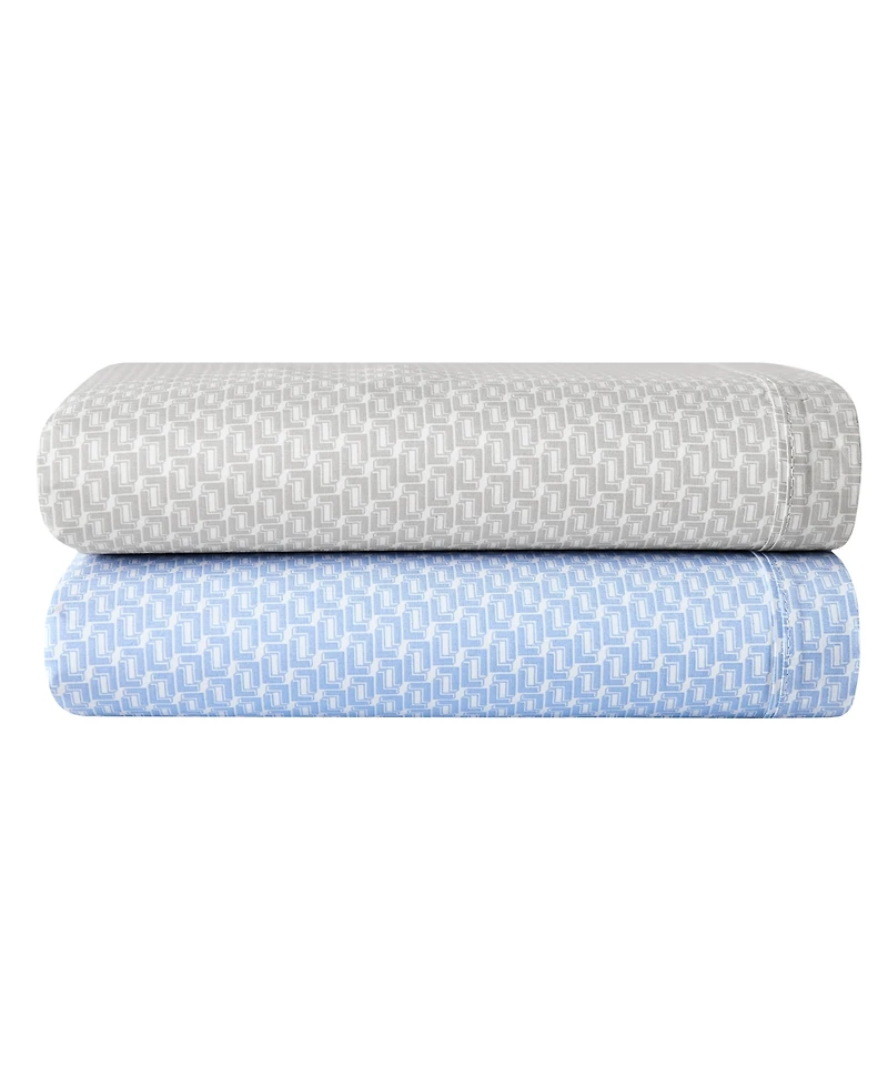 Lacoste Mini Geo Logo 200-Thread Count Cotton 3-Pc. Sheet Set, Twin