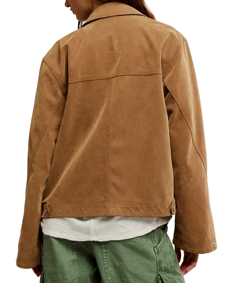 Free People Women's Blair Faux-Suede Wide-Sleeve Jacket