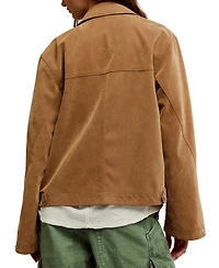 Free People Women's Blair Faux-Suede Wide-Sleeve Jacket