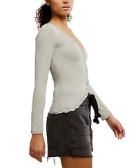 Free People Women's Big Love Lace-Trim Button-Front Cardigan