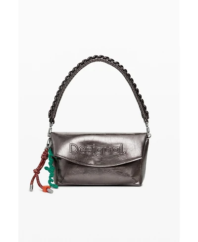 Desigual Women's Medium metallic flap bag with 3D logo