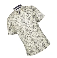 Elie Balleh Big Boys White Short Sleeve Paisley Slim Fit Shirt