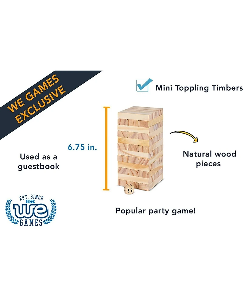 We Games Mini Wooden Blocks Stacking Tower Game