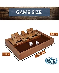 We Games 9 Number Shut the Box Board Game with Walnut Stained Wood, 11 in.