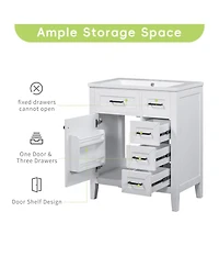 Streamdale Furniture 30" Bathroom Vanity with Sink & Drawers