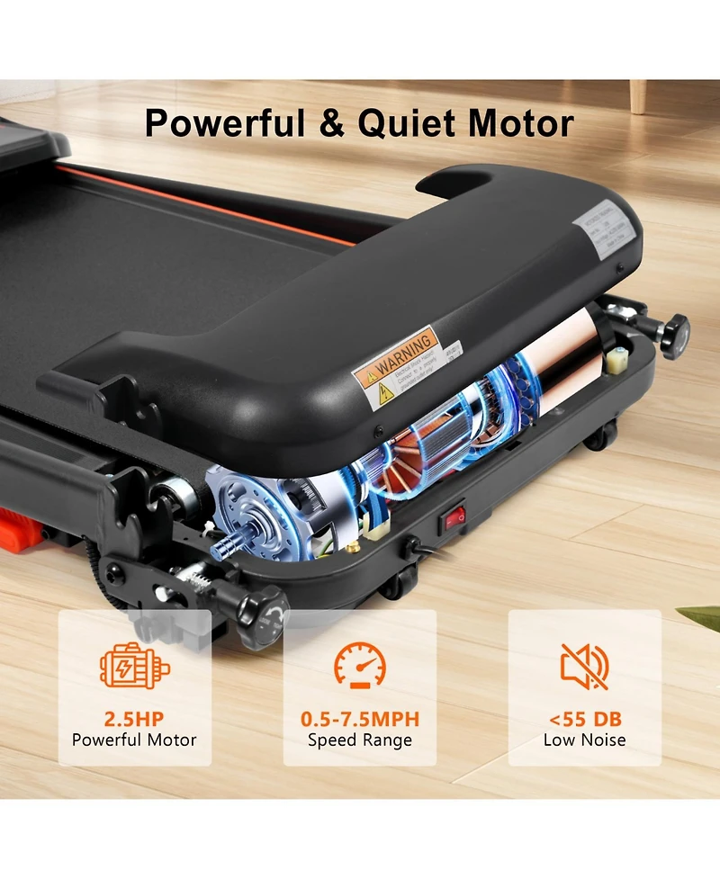 Streamdale Furniture 2.5HP Folding Treadmill with Incline Bluetooth & Usb