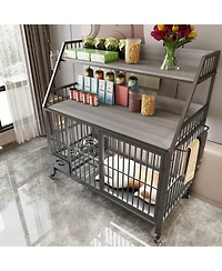 Streamdale Furniture Large Pet Cage with Storage - Black/Gray