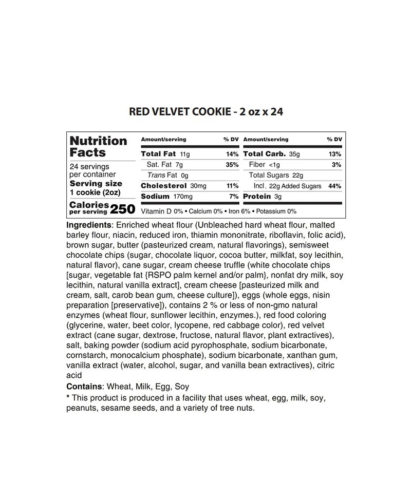The Cravory Red Velvet Cookies Gift Box, 24 Cookies