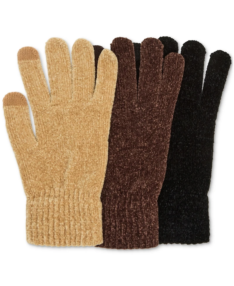 Steve Madden Chenille Magic Gloves, 3-Pack