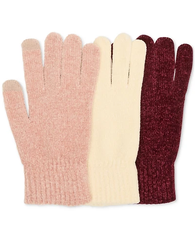 Steve Madden Chenille Magic Gloves, 3-Pack
