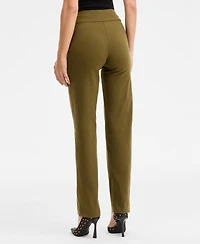 I.n.c. International Concepts Women's Tummy-Control Pull-On Straight-Leg Pants, Created for Macy's