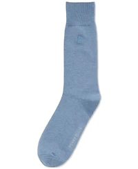 Perry Ellis Portfolio Men's Flat Knit Logo Dress Socks